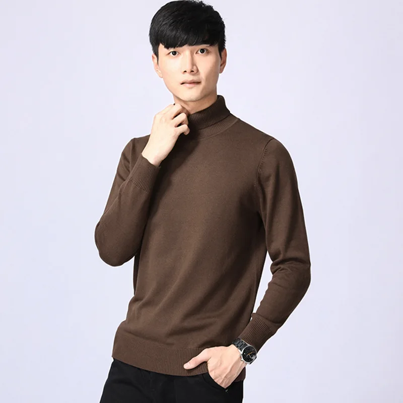 MRMT 2024 Brand New Autumn Winter Men's Sweater Turtleneck Leisure Sweater for Male Long Sleeves Solid Color Clothing Garment