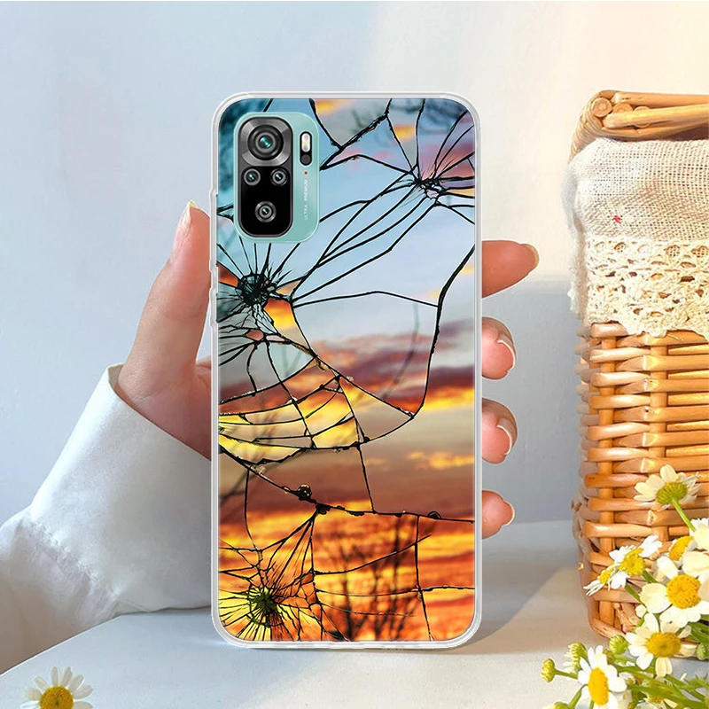 Funny Glass Broken Crack Pattern Soft Phone Case For Xiaomi Redmi Note 12 12S 13 11 11S 10 10S 11T 11E Pro Plus 9 9S 8 8T 7 Shel