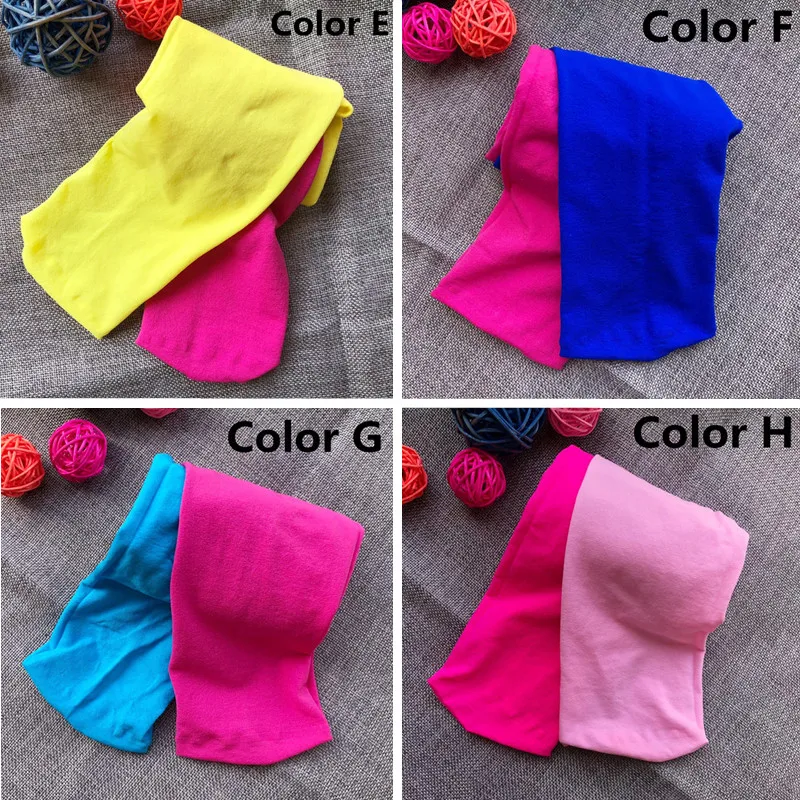 Candy Color Mixed Girls Velvet Tights Patchwork Baby Girl Stretch Trouser Skinny Pants Kids Dance Tights Pantyhose Stocking 3-7Y