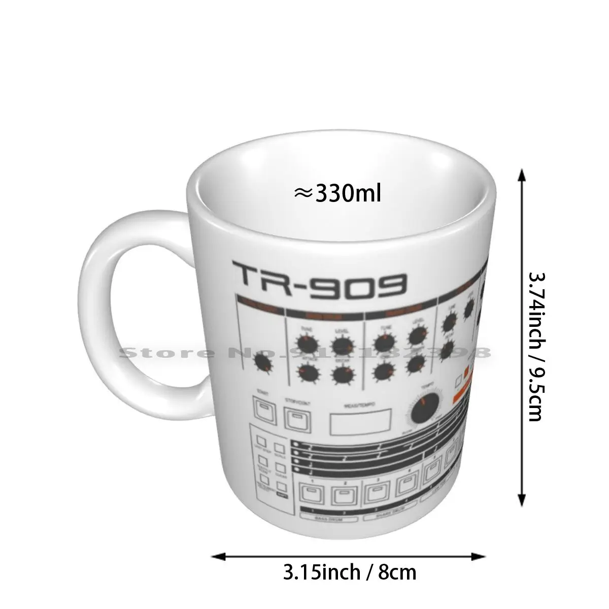 Tasses à café en céramique Tr 909, Machine à tambour, Tr909, techo Tr 909 909, rétro analogique classique des années 80