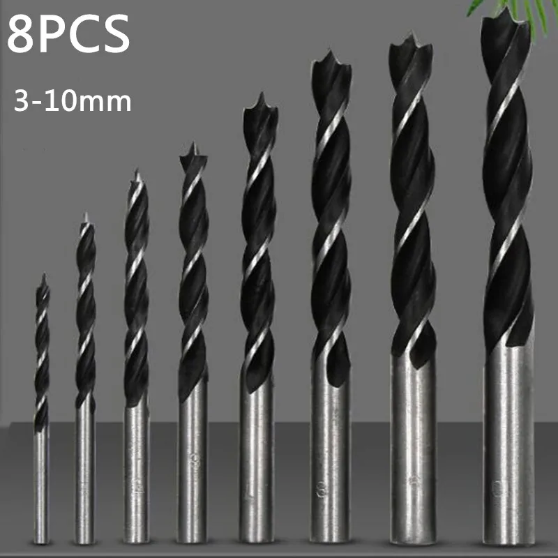 

8Pcs/Set Wood Drill Bit Set 3MM-10MM Drill Bits Kit For Woodworking Wood Tools Spiral Drill Bit High Carbon Steel