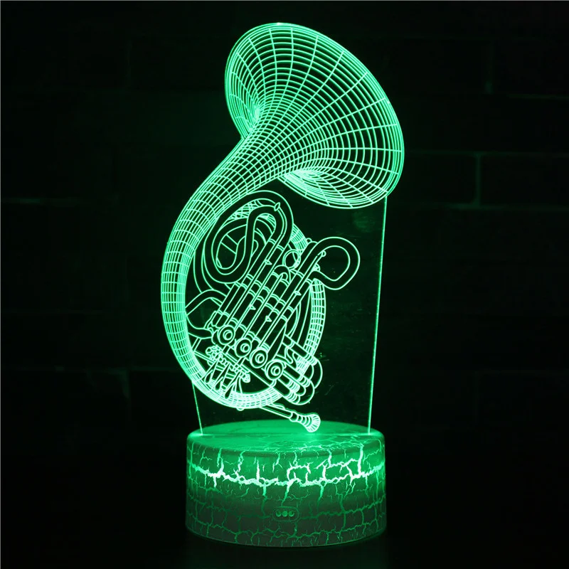 Musical Instrument 3d Lamp Colorful Piano Night Light For Bedroom Decoration Drum Table Lamp Creative Gift for Kids and Friend