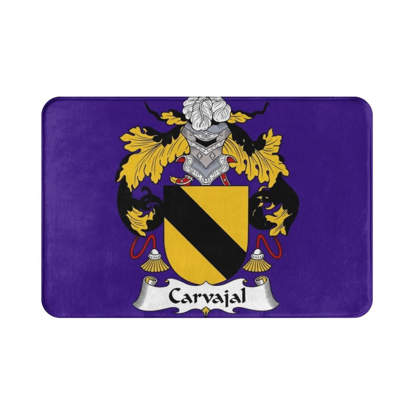 Carvajal Coat Of Arms-Family Crest Carpet Mat Rug Cushion Soft Perez Last Name Origin Arias Last Name Spain Crest Spanish