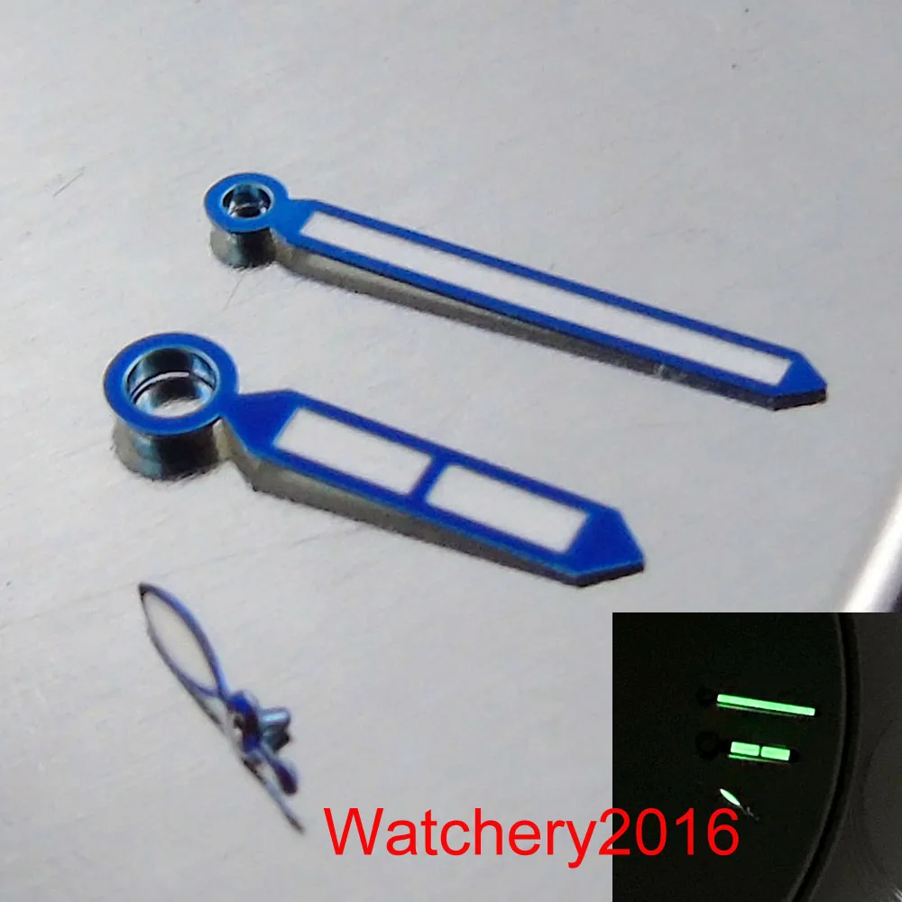 

New Blue Manual Green Luminous Watch Hands Fit ETA 6497 6498 ST3600 Hand Winding Movement 14.5mm x 11.5mm x 4.5mm