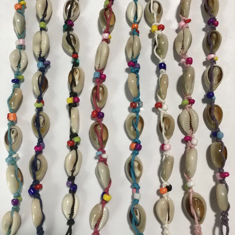 Wholesale 75pcs Conch Cowrie Sea Shell Friendship Bracelet Festival Beach Surfer