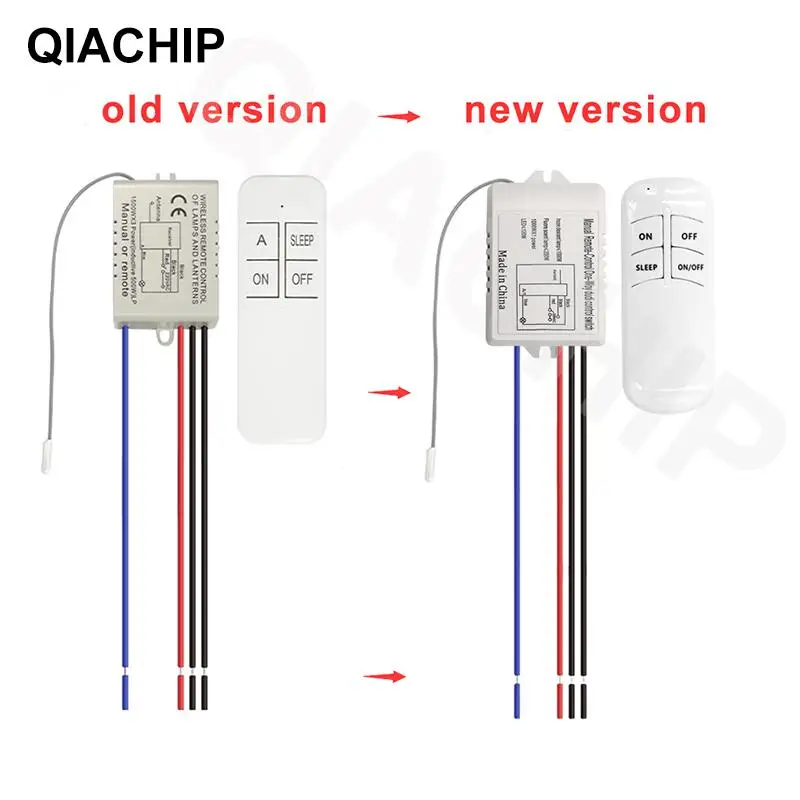 QIACHIP 1 sposób AC 220 V RF pilot zdalnego sterowania do żarówka cyfrowy bezprzewodowy pilot zdalnego sterowania przełącznik na/OFF wentylator