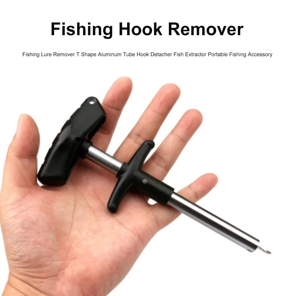 Fishing Lure Remover T Shape Aluminum Tube Hook Detacher Fish Extractor Portable Fishing Accessory