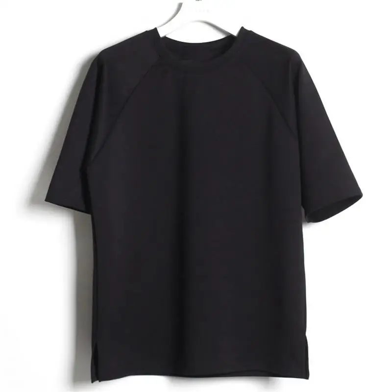 

Men's Short Sleeve T-Shirt Summer New Plain Color Shoulder Plug Simple And Comfortable Breathable Leisure Loose Size Half Sleeve