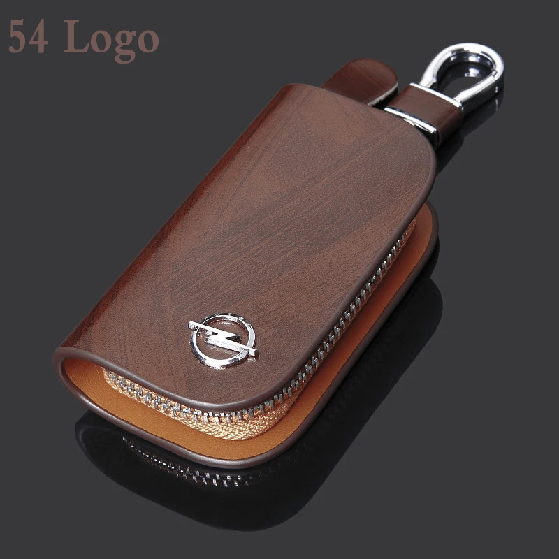 2021 Leather Car Key Case Key Cover With Car Logo For Skoda Chevrolet Buick Suzuki Lexus Peugeot Cadillac Jeep Subaru Jaguar KIA