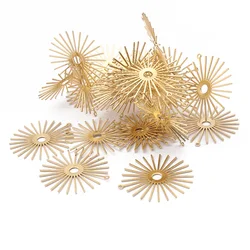 10pcs Raw Brass Sun Flower Charms Pendant For DIY Earrings Necklace Jewelrry Findings Making