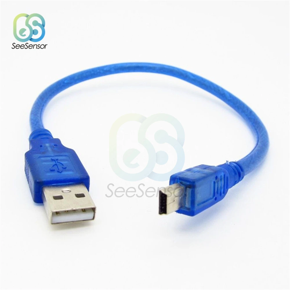 2PCS 30cm USB 2.0 Type A Male to Mini 5P Male Data Cable Mini 5P USB Cable Cord Leads for Digital Cameras mp3 Players