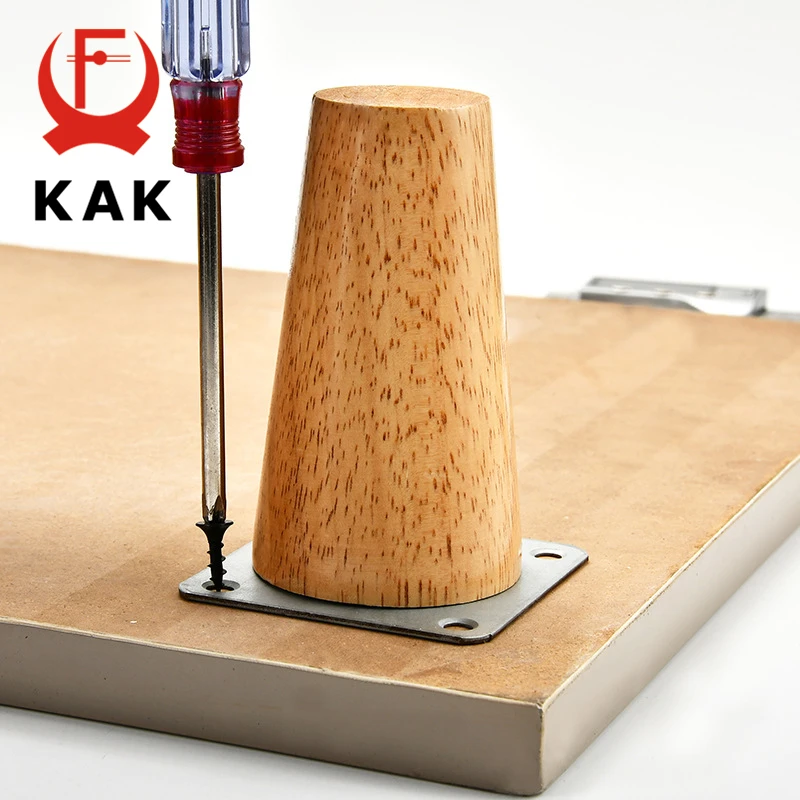 KAK 4pcs Solid Wood Furniture Leg Table Feets Wooden Cabinet Table Legs Fashion Furniture Hardware Replacement for Sofa Bed