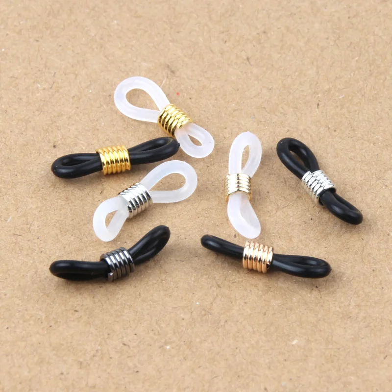 50PCS 6X22MM Multi-color Rubber Material Adjustable Belt Adjuster For Glasses Accessories Fixed Glasses Rope Pendant