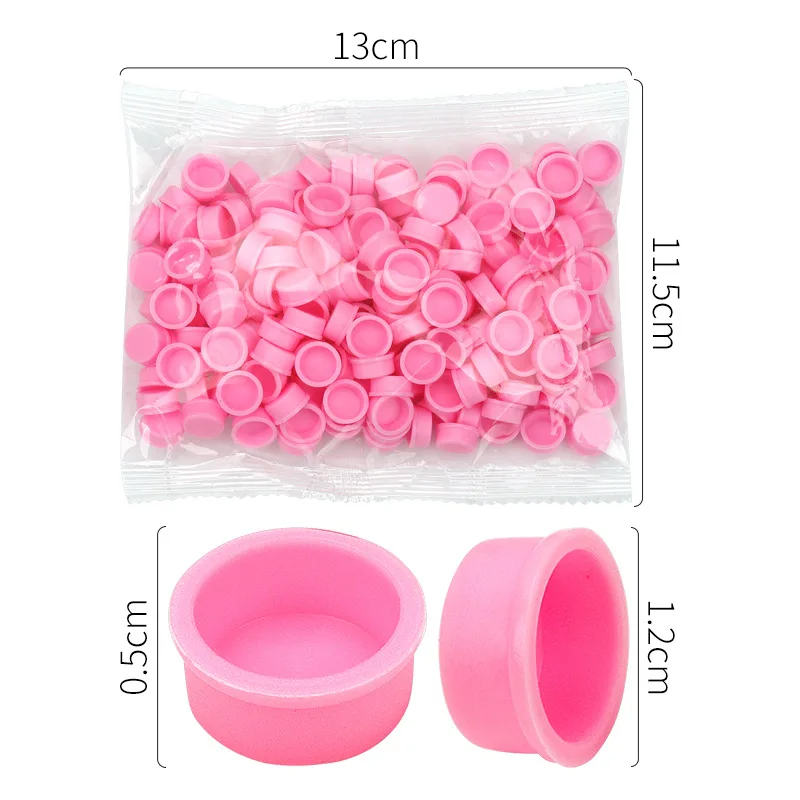 100Pcs Eyelash Extension Glue Ring Cups Eyelash Extension Supplies Lashes Accessories Round Disposable Eyelash Glue Holder Cup