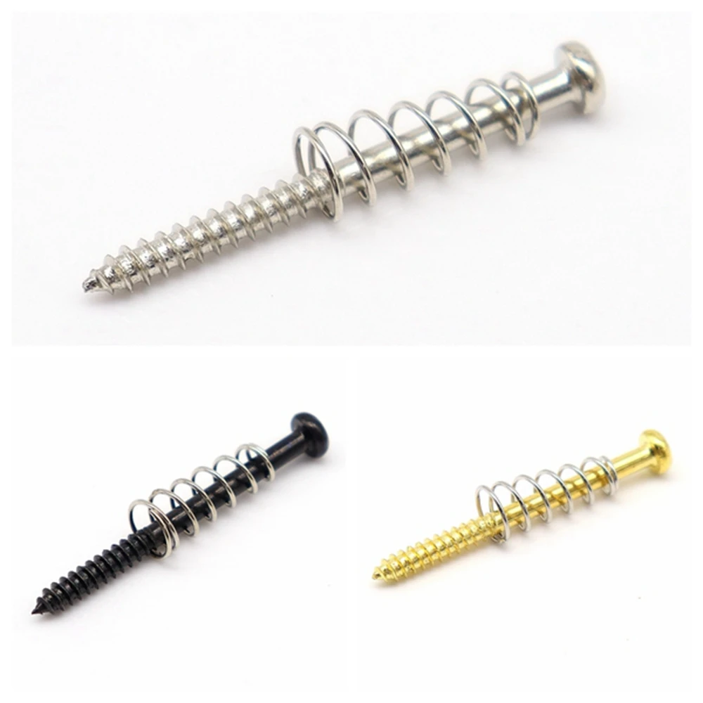 30 Stück Schrauben für E-Gitarren- und Bass-Tonabnehmer, feste Einstellschraube, Befestigungsschraube mit Feder, 3 x 38 mm – Detail 4