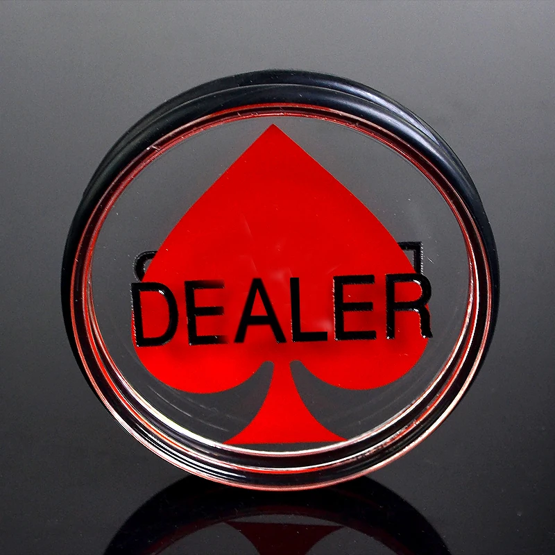 Hot Sale Acrylic Poker Dealer Button Texas Hold\'em 3inch Pressing Poker Cards Guard poker Dealer Button-Blue Dealer 1PCS