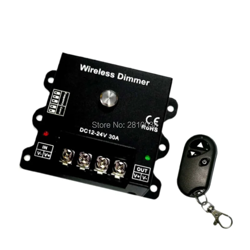 2 pcs/lot wireless variable frequency led dimmer DC12-24V led dimming controller Remote led dimmer switch for lights