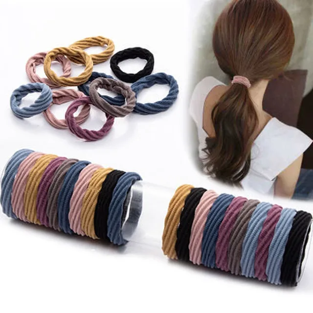 10 sztuk moda elastyczne gumki do włosów gumowa opaska do włosów dziewczyny kobiety jednokolorowe obręcz do włosów Scrunchie kucyk Holder akcesoria do włosów