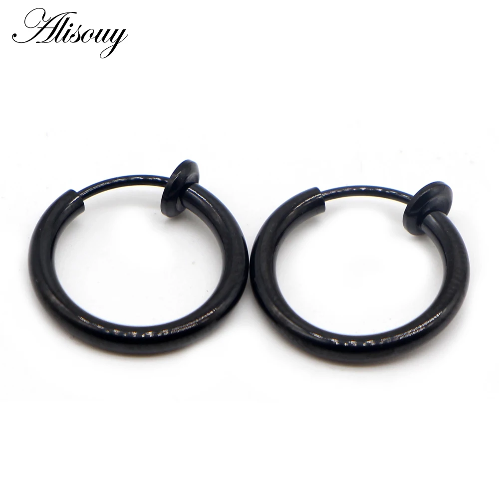 Alisouy 1pc Fake Nose Ring Punk Lip Nose Clip On Fake Septum Piercing Nose Ring Hoop Lip Hoop Rings Ear Earrings Body Jewelry