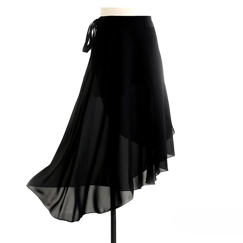 Adults Long Chiffon One-piece Solid Color Ballet Skirts Women Lyrical Soft Ballet Dress Black Burgundy Ballet Dance Costumes