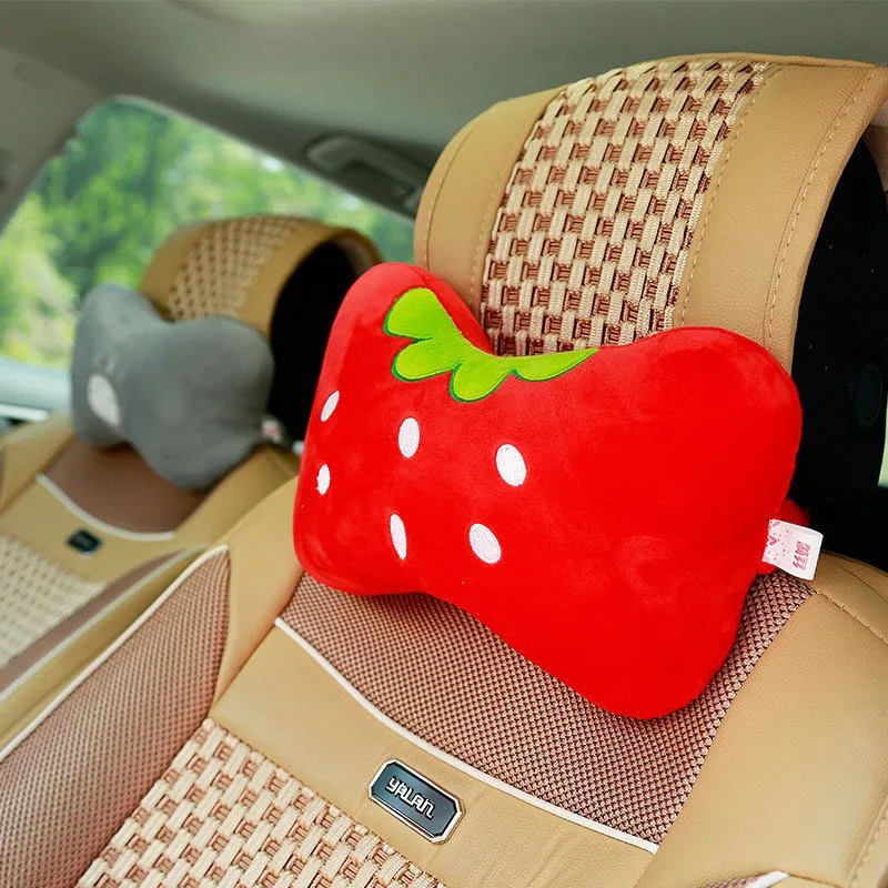 Car Neck Pillow Cartoon Cute Animal Travel Pillow Safety Car Seat Cushion Cover Neck Support Headrest Auto Interior Accessories