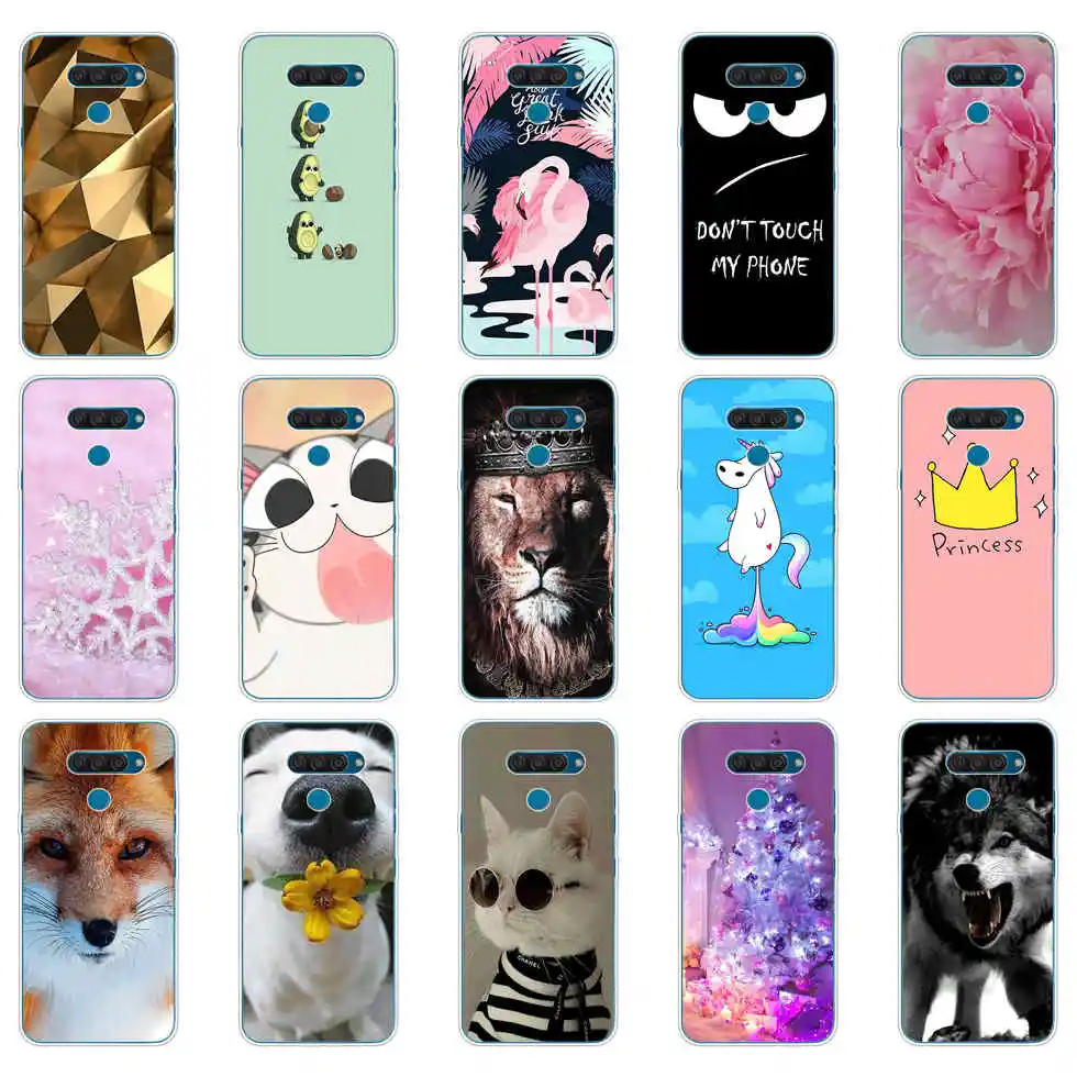 Cute Cartoon Soft Phone Cover For LG Q60 6.26-inch TPU Silicone Cover full protective Painted on LG Q 60 bumper coque Case