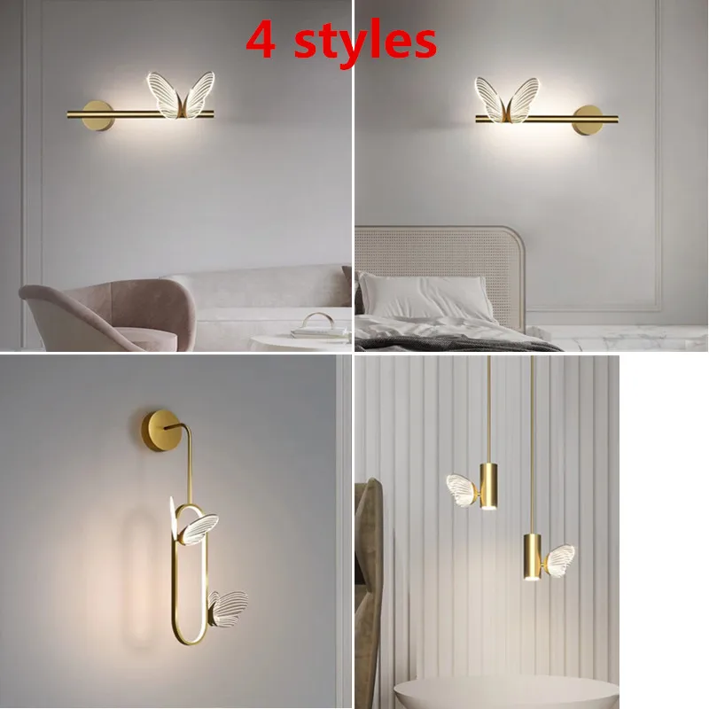 

Nordic Modern LED Wall Lamp Cute Butterfly Wall Sconces Living Room Background Wall Lamp Decor Lighting Fixtures AC220V