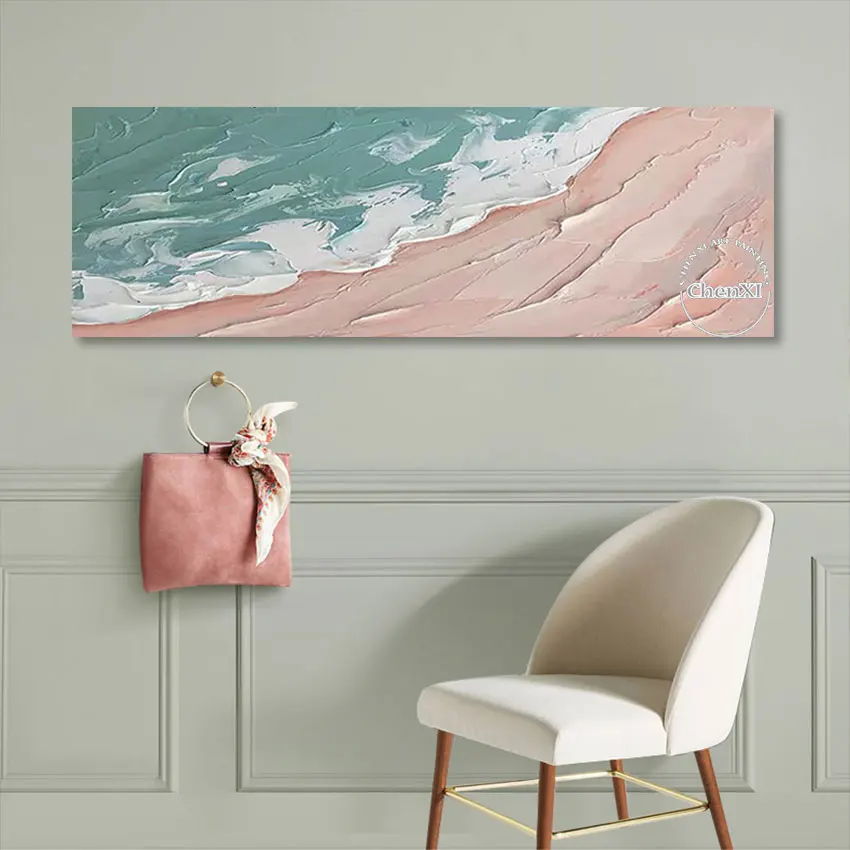 

Large Size Modern Bar Decoration Sea Wave Abstract Oil Painting Art Acrylic Wall Canvas Picture Artwork Unframed Hot Sale