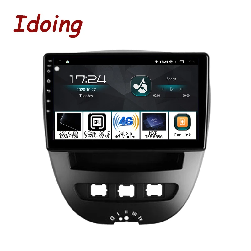 Idoing For Peugeot 107 For Toyota Aygo 2005-2014 Android Car Autoradio Multimedia Video Player GPS Navigation Stereo Head Unit