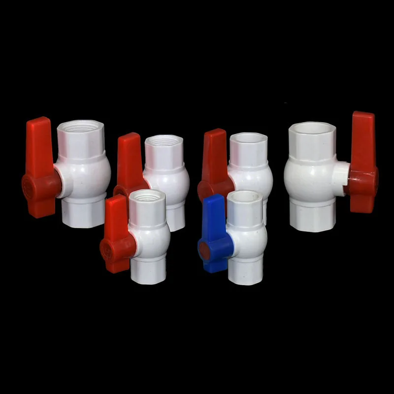 

1/2" 3/4" 2" 1" pvc ball valve DN15 DN20 DN25 pvc water valve Garden tap Hot melt pipe tube connectors 10pcs