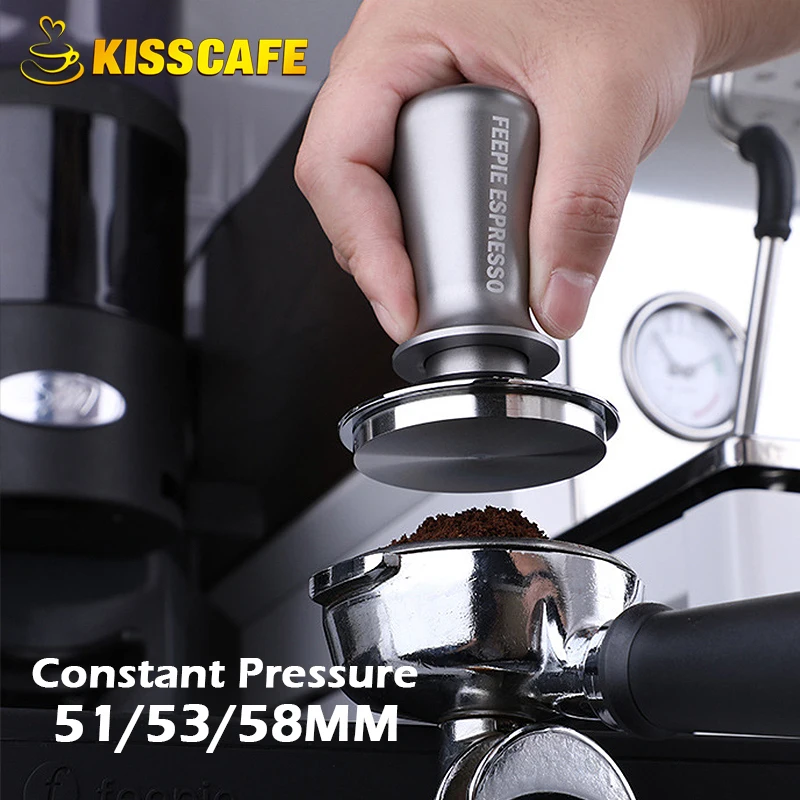 

Coffee Tamper 51MM 53MM 58MM Constant Pressure Adjustable Espresso Force Powder Hammer Press 304 Stainless Steel Barista Tools