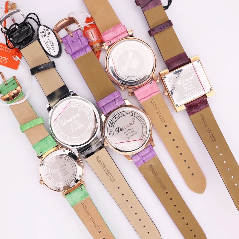 SALE!!! Discount Davena Crystal Old Types Lady Women\'s Watch Japan Mov\'t Fashion Hours Bracelet Leather Girl\'s Gift No Box