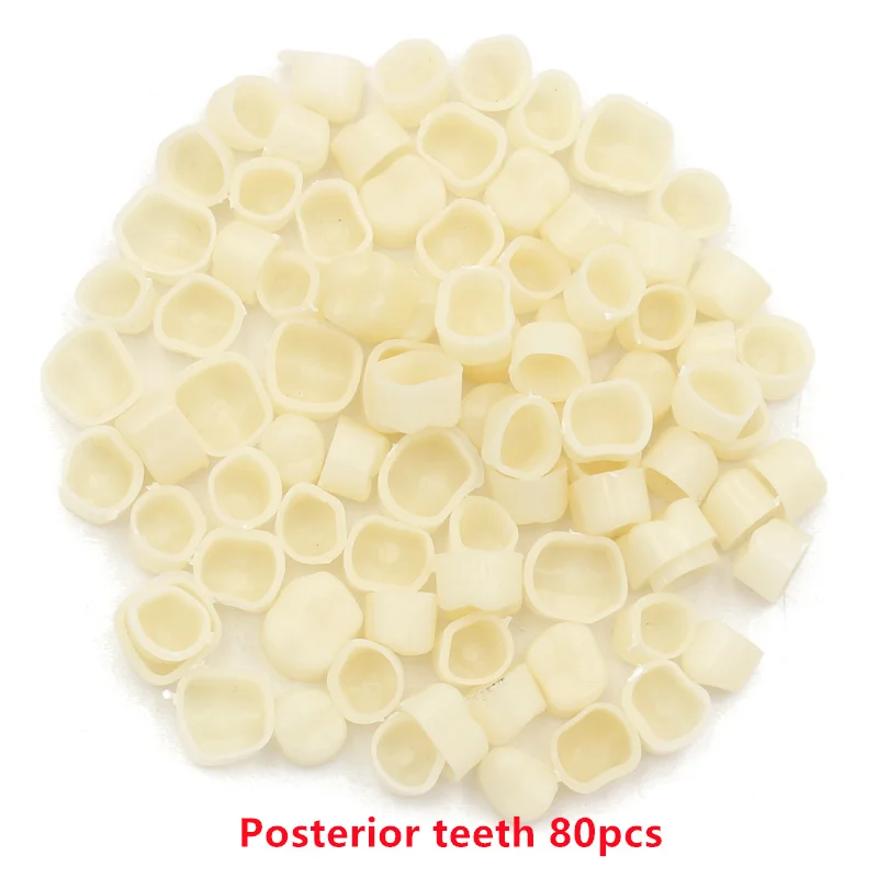 80Pc/pack Dental Crowns Oral Teeth Whitening Anterior Molar Crown Resin Porcelain Temporary Teeth crown Dental Lab Dentist Tools