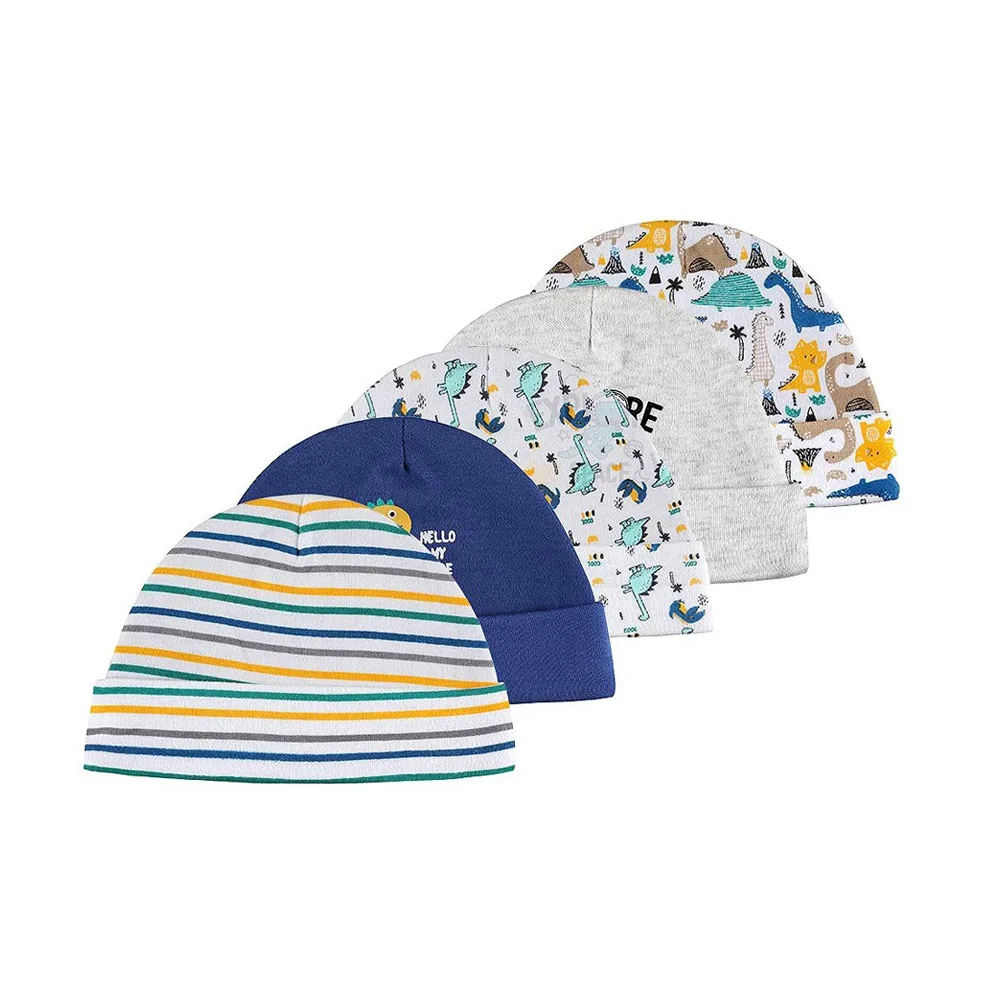 5pcs/lot Baby Hats 100% cotton Printed Baby Hats & Caps For 0-6 Months Newborn Baby Accessories Dropshipping ropa de bebe Roupas