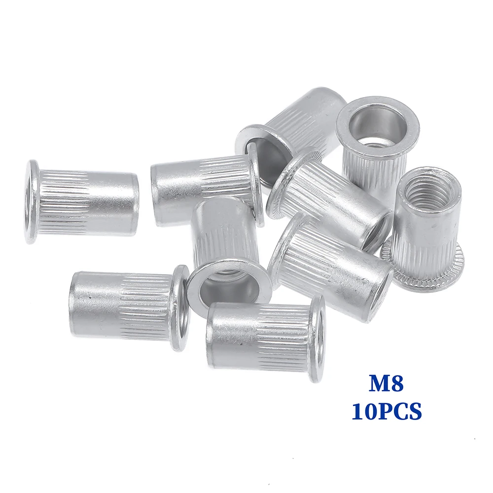 90Pcs M3 M4 M5 M6 M8 M10 Rivet Nut Aluminum Flat Head Rivet Nuts Set Insert Reveting Multi Size Rivet Nuts  Tool