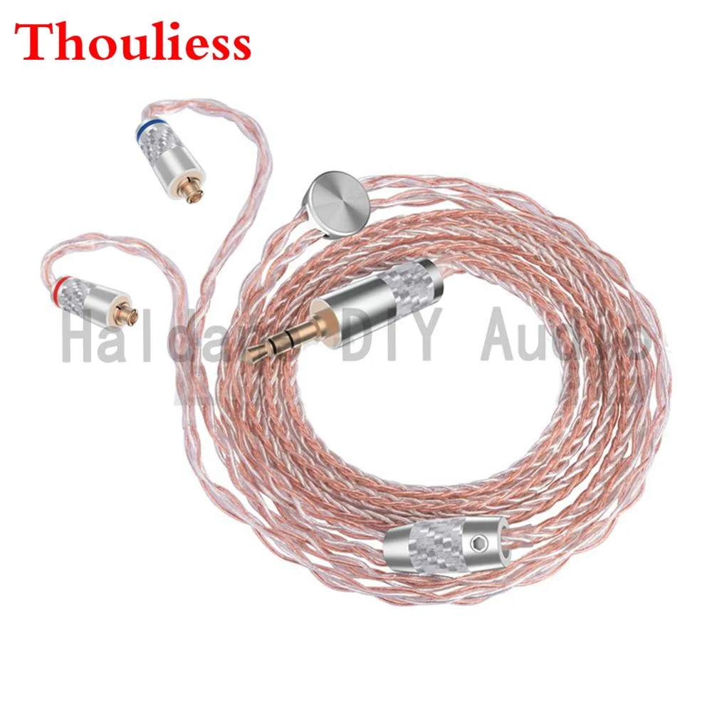 

Thouliess HIFI 3.5/2.5/4.4 Balanced Copper Silver Plated Mixed Headphone Upgrade Cable MMCX Connector Headphone Plug