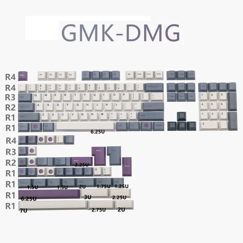 

1set GMK DMG Keycaps PBT Dye Sublimation Key Caps Cherry Profile Keycap With ISO Enter 2.75U 3U 7U Spacebar