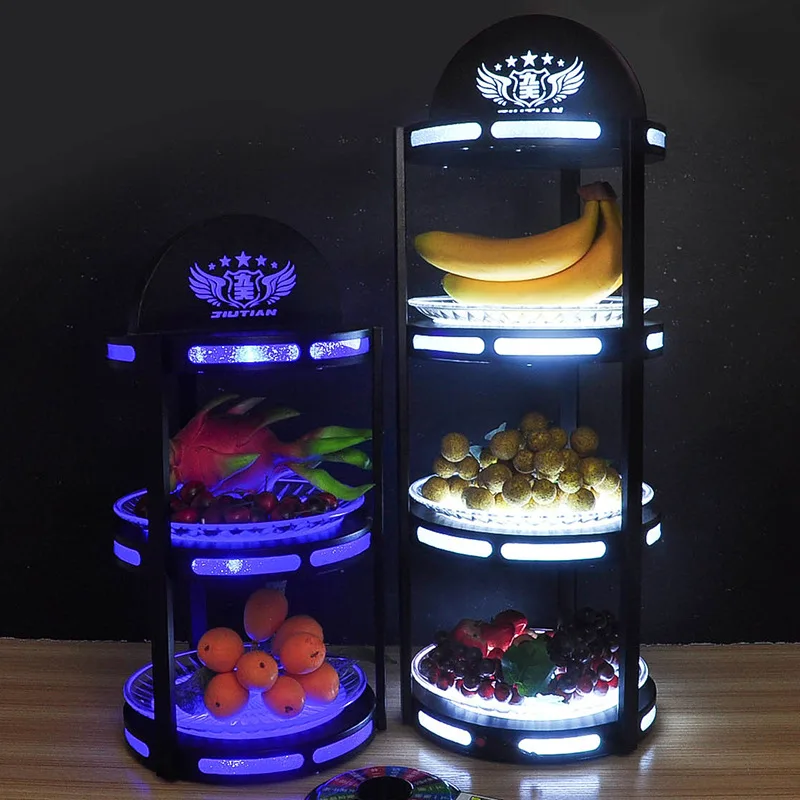 Bar KTV Luminous Fruit Plate Shelf Snack Dish Creative Iron Paint Dim Sum Dish Decorative Supplies