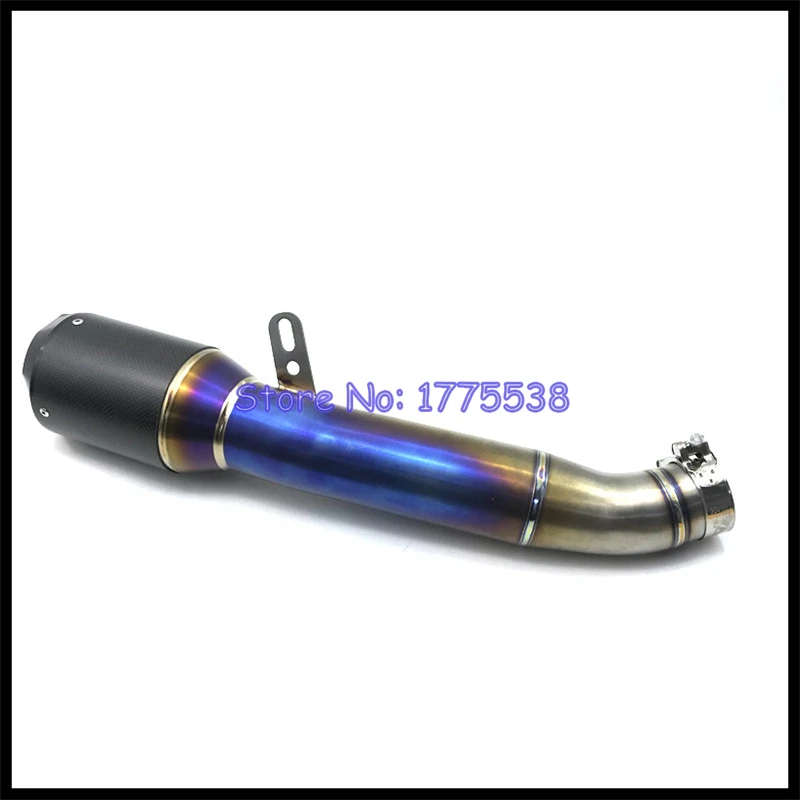 Titanium alloy Motorcycle Exhaust Muffler Slip-on Link Pipe for Kawasaki H2 2015-2023 Carbon Fiber Muffler Exhaust Escape Silent