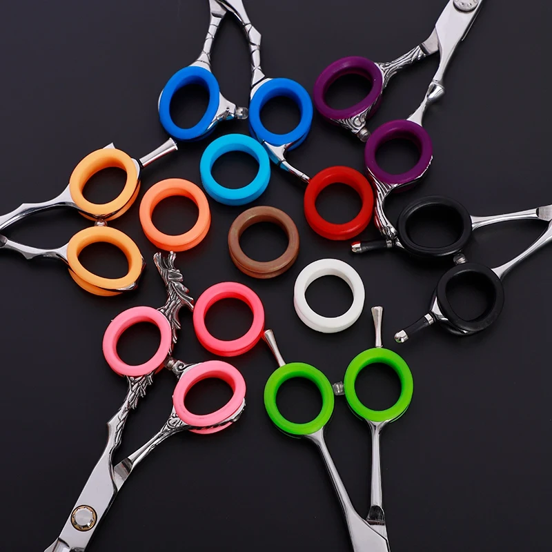 50Pcs Silicone Finger Rings for Any Scissors Inserts Haircutting Styling Tools Accessories Mix Colors