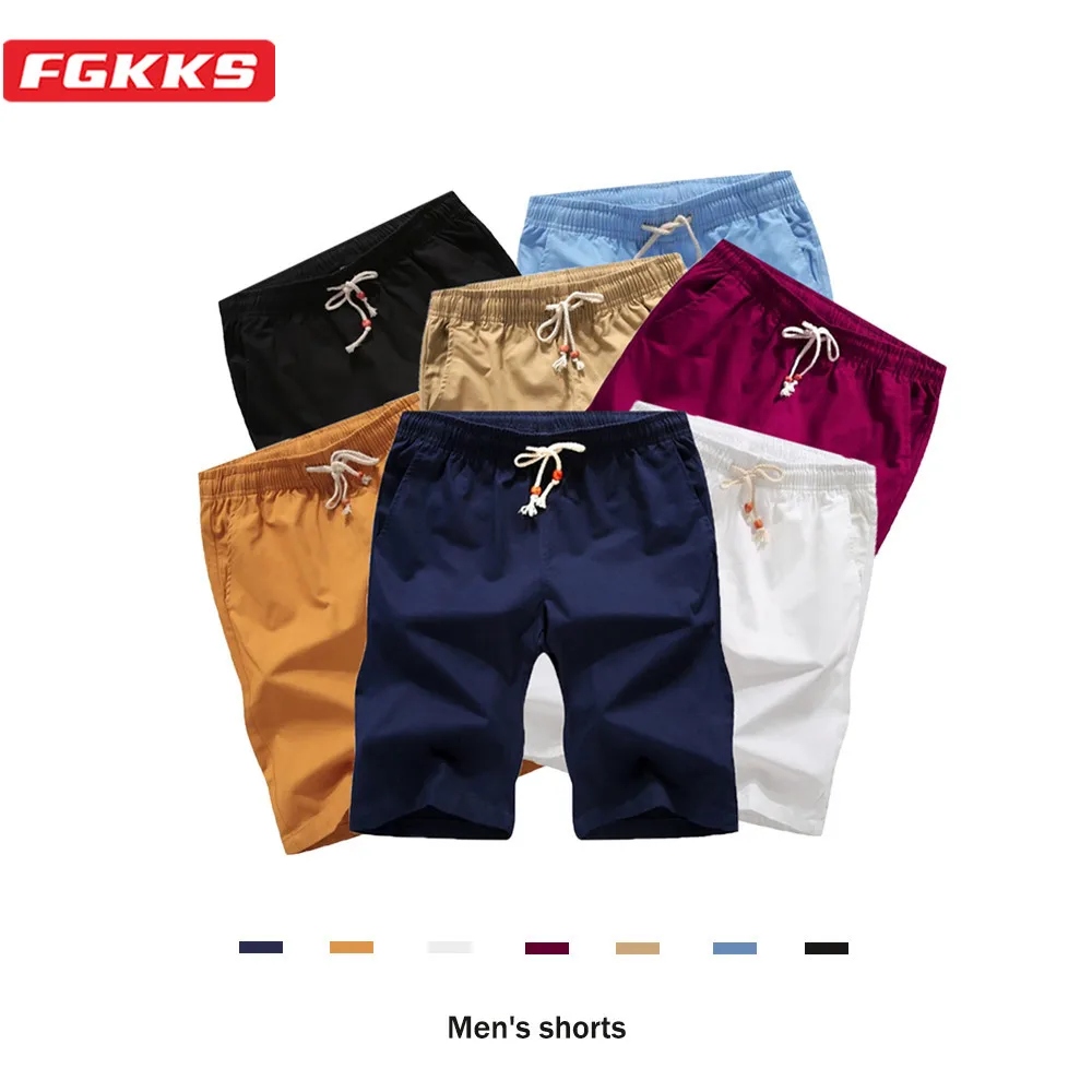 FGKKS Summer Solid Shorts Men Brand Men Short Pants Streetwear Fashion Shorts Slim Fit Male