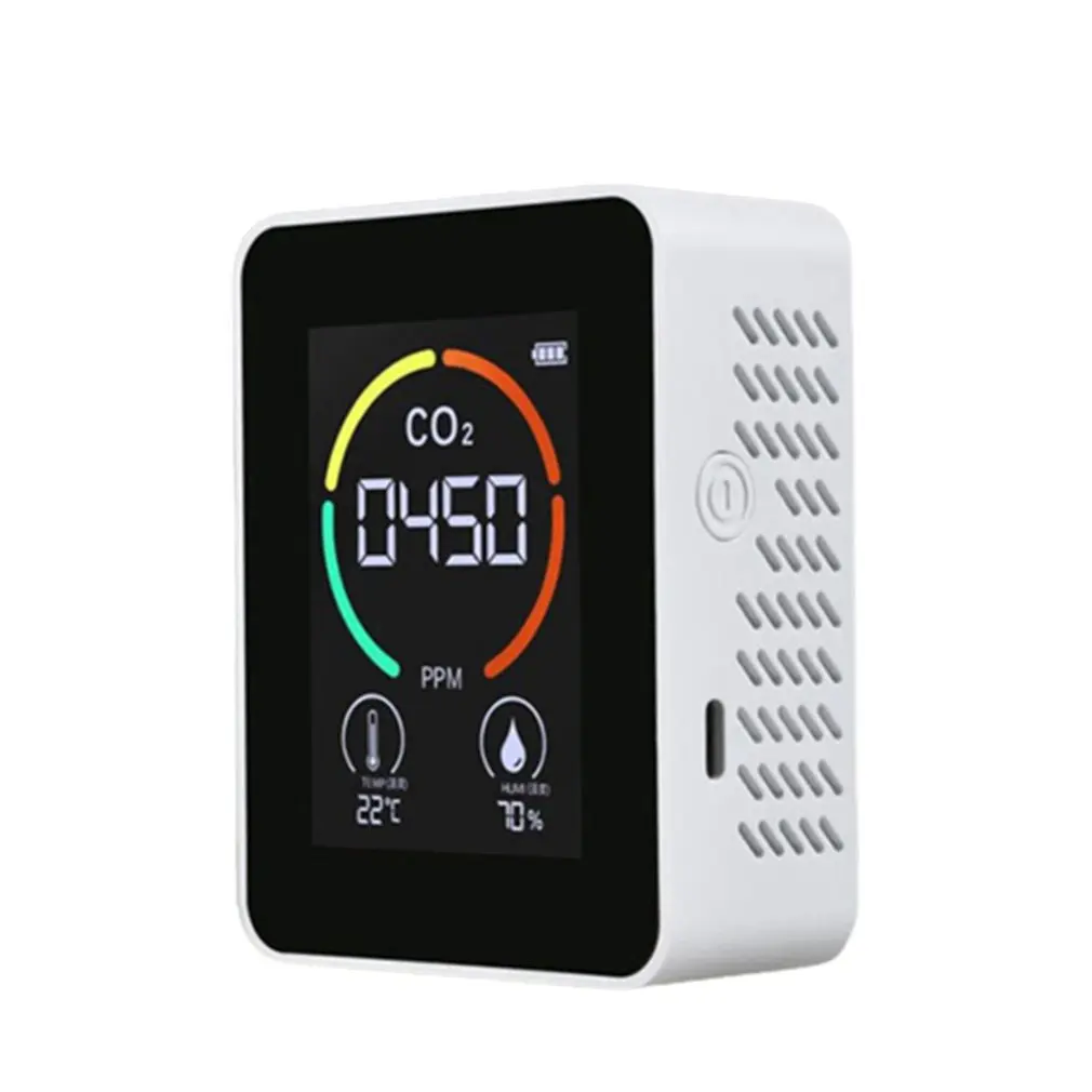 Portable CO2 Detector Gas Concentration Detection Air Temperature Humidity Equipment Sensor Accurate Digital Display Detector