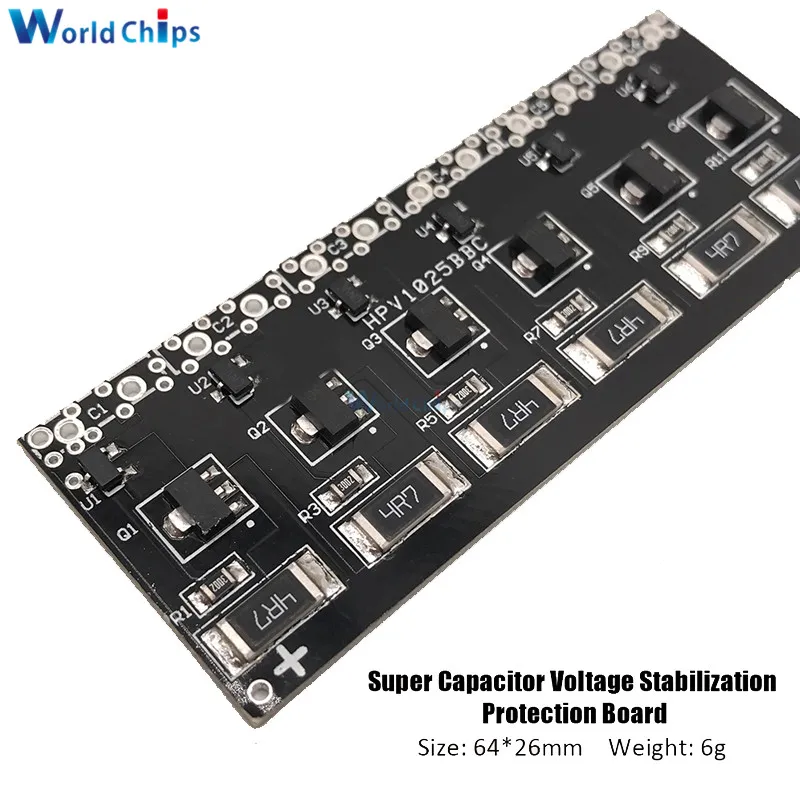 2.5V -2.7V 1F -10F Capacitor Protection Board 6PCS Single Row Super Farad Capacitor Balancing Protection Board Module