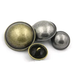 6-20pcs/lot 15-28mm Vintage silver bronze thin-edged bald mushroom metal button fashion button suit coat button C121