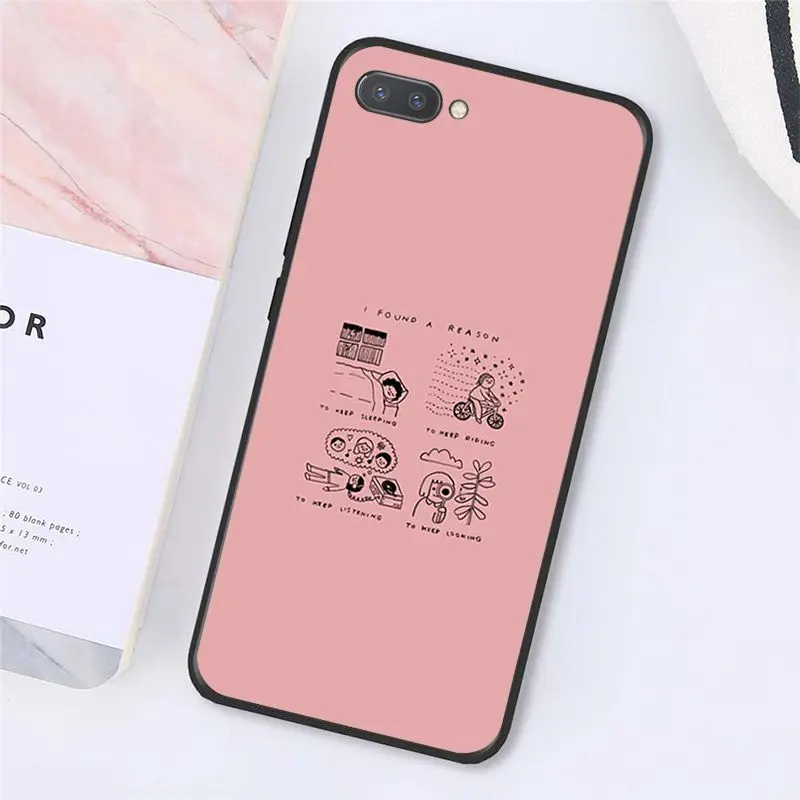 Yinuoda Set of pink background graffiti stick figure Phone Case for Huawei Honor 8A 8X 9 10 20 Lite 5A 7C 10i 9X 7A Pro 8C Play