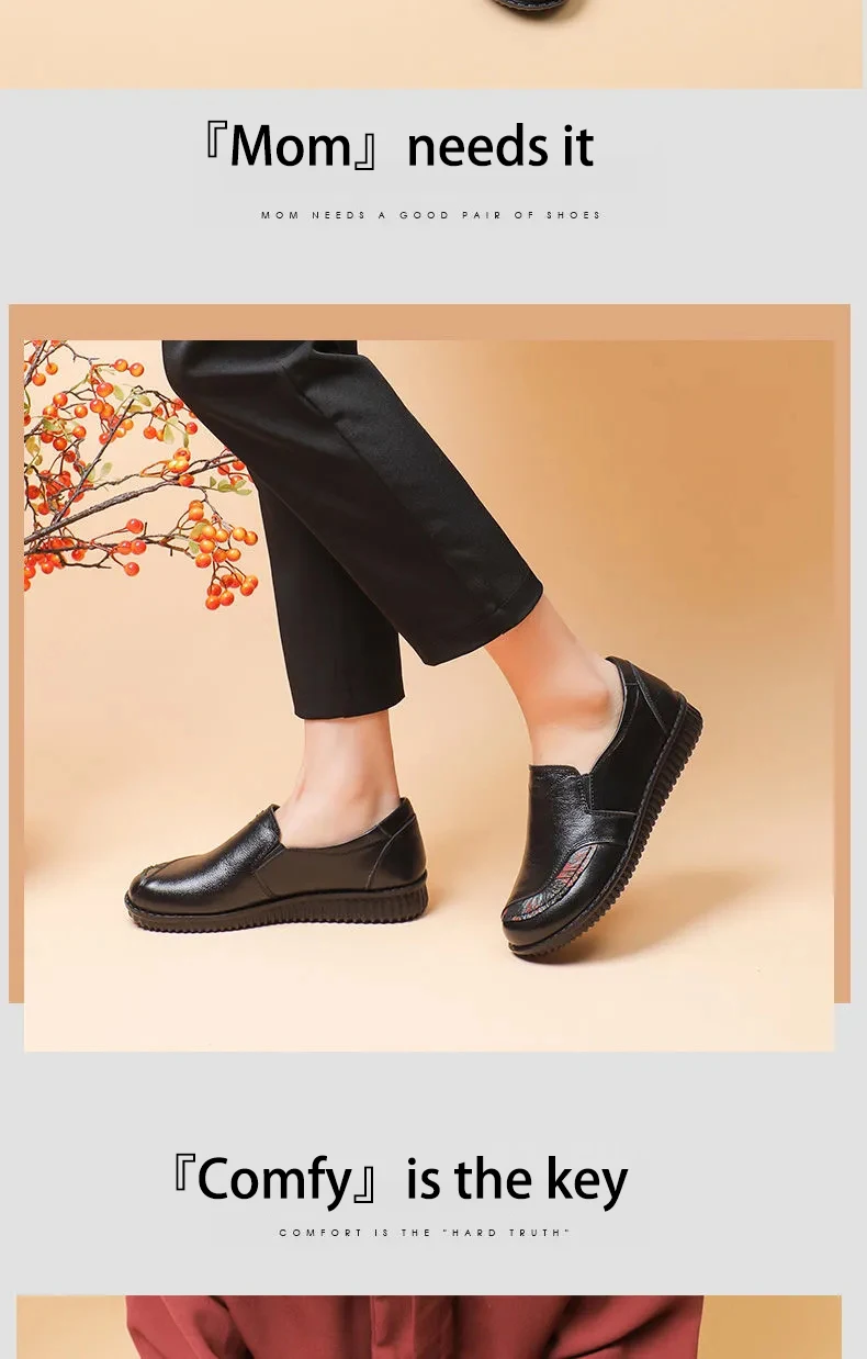 Echt leder Ballerinas Schuhe Frauen Vintage Luxus hochwertige Slipper Damen Mokassins lässig elegante Damen breite Schuhe – Detail 27