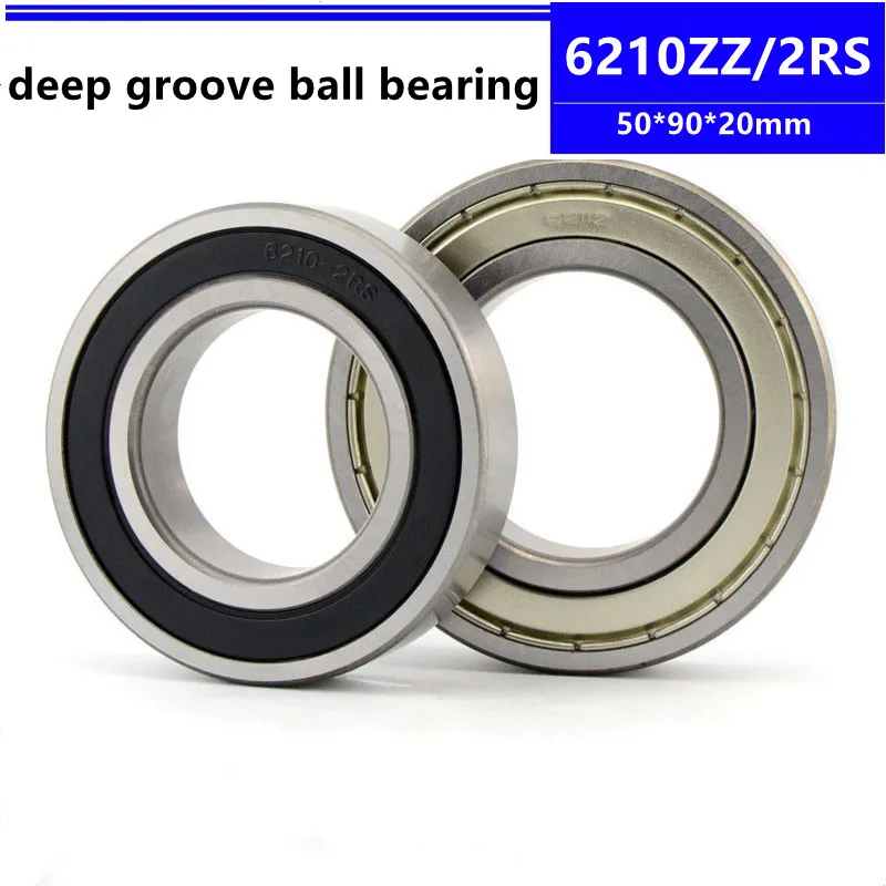 

2pcs 6210ZZ 6210-2RS 50x90x20 mm shielded deep groove ball bearing 6210-2Z 6210Z 6210RS 6210 50*90*20 mm