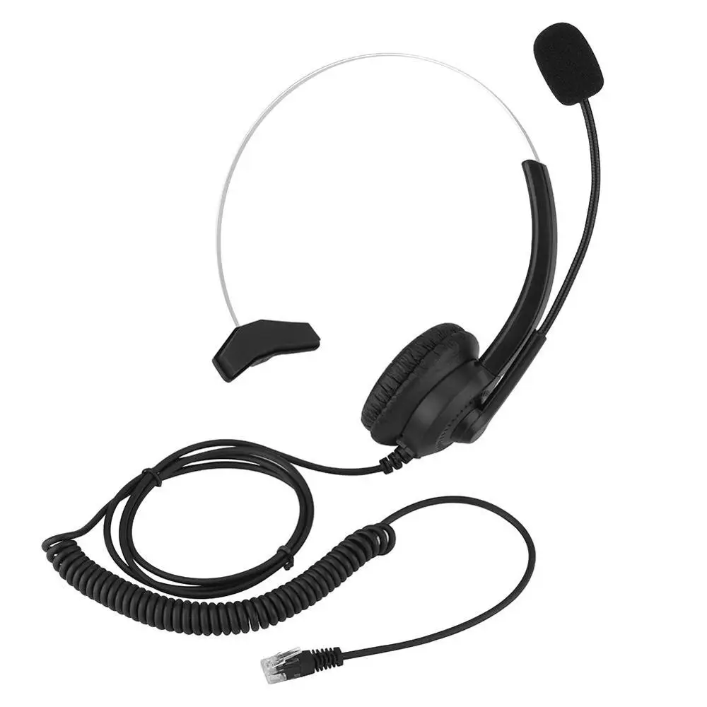 KINGSTAR Call Center Headset With Microphone Crystal Plug Telephone Voice Interphone Headphone Customer Services Wired Earphones