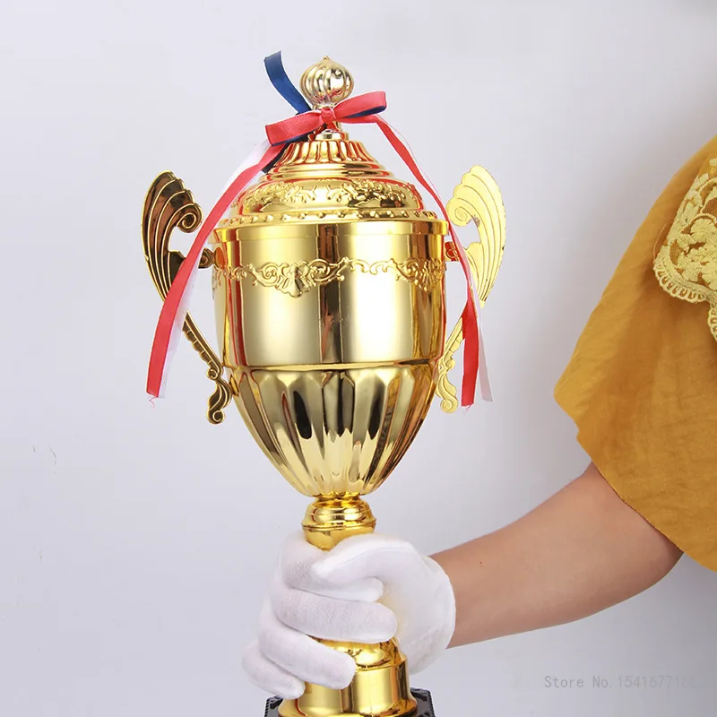 Trofeo in metallo ricoperto commerciale trofei universali tazza Souvenir ricompensa personalizzabile decorazioni per la casa oro, argento, bronzo,