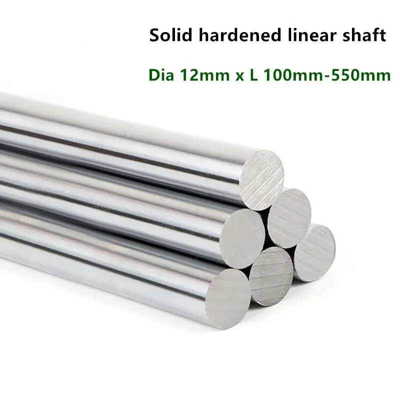 

linear shaft rod Dia 12mm x length 100 150 200 250 300 330 350 400 450 500 550 mm Cylinder Chrome plated Linear Rods round bar